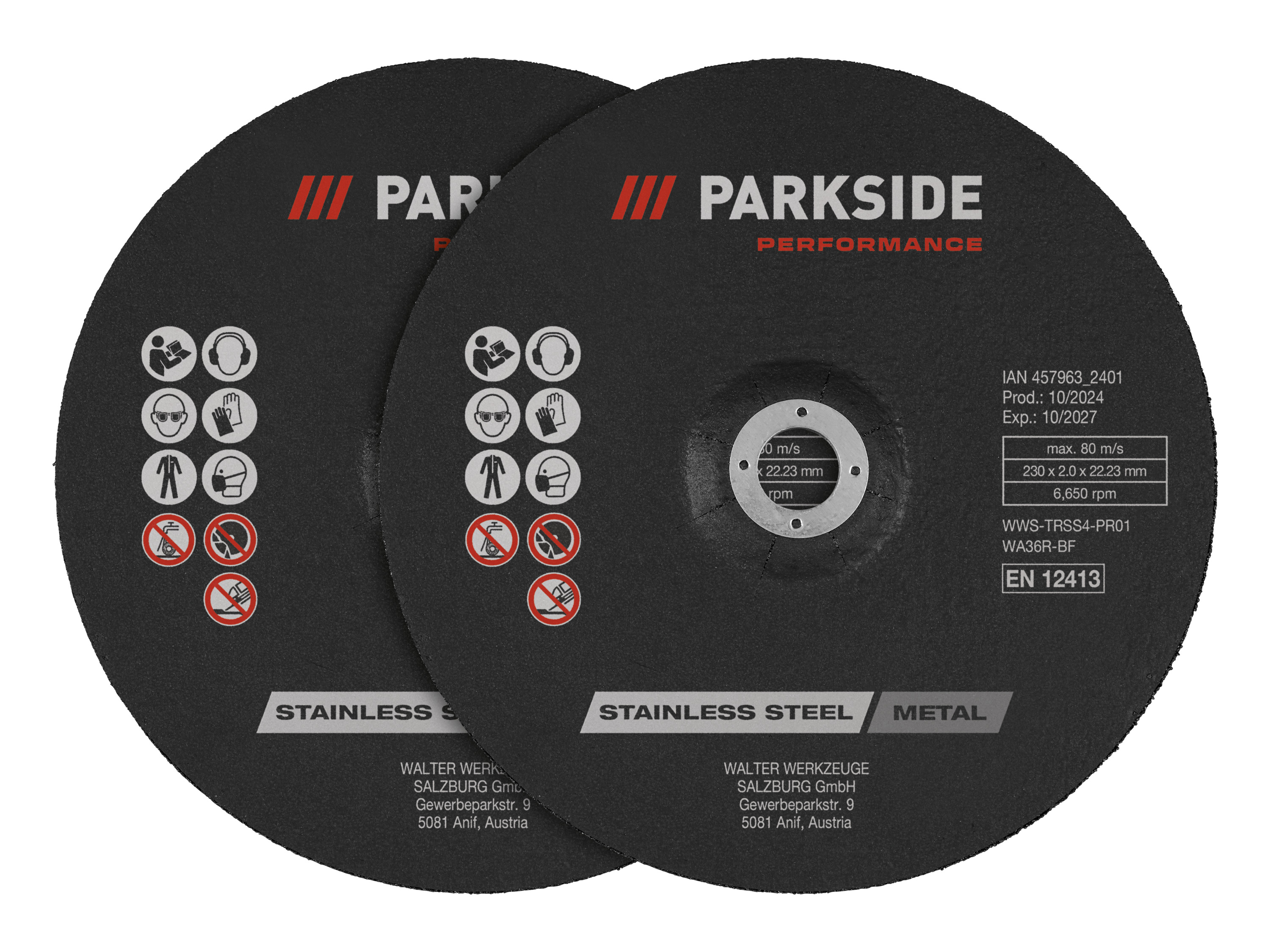 PARKSIDE PERFORMANCE® Akcesoria do szlifierki kątowej, ok. Ø 230 mm (Tarcze ścierne, 2 sztuki)