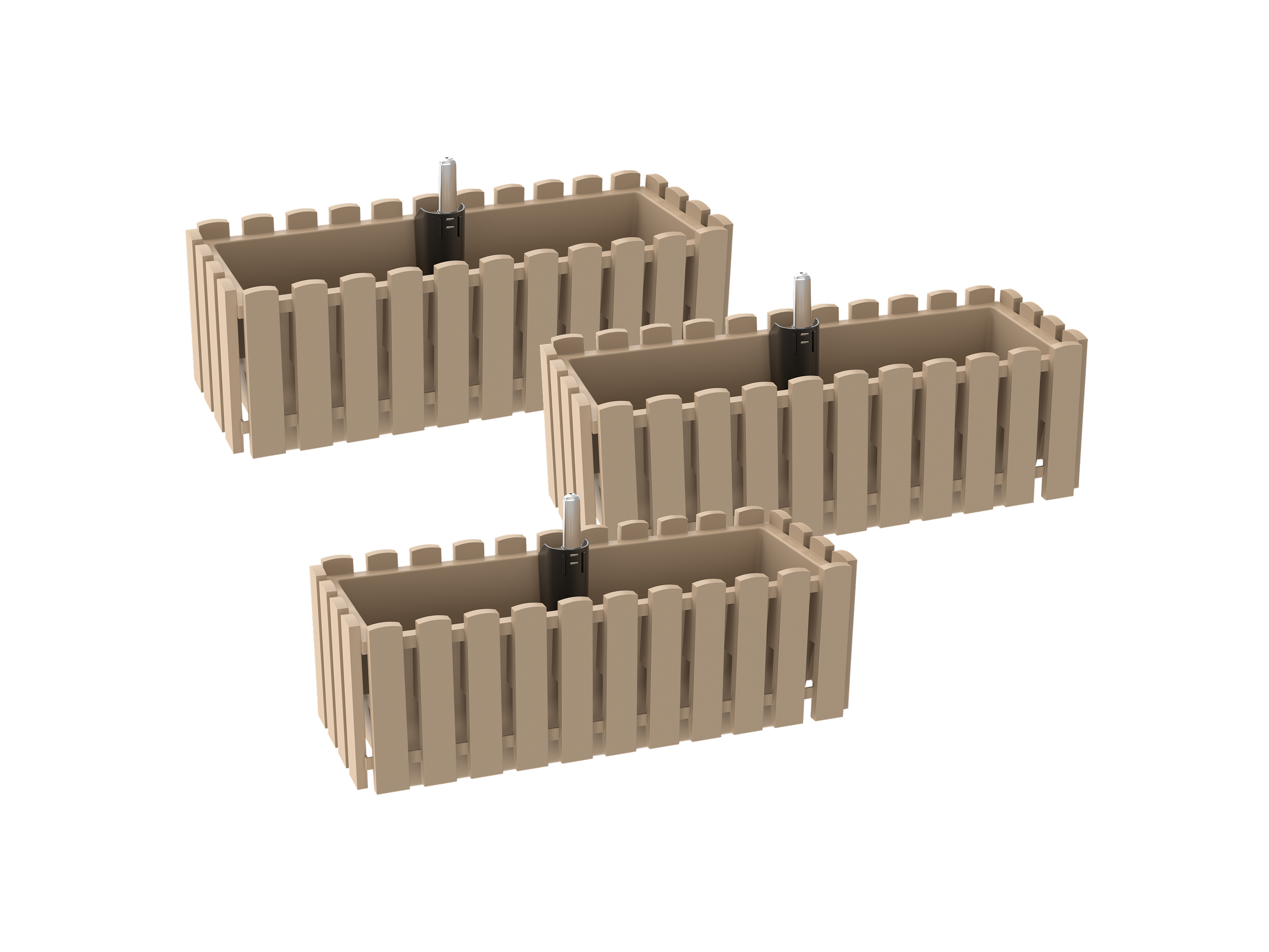 PARKSIDE® Zestaw 3 skrzynek na kwiaty, 50 cm