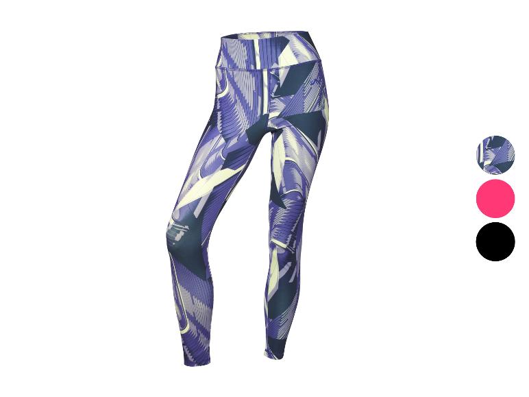 Legginsy sportowe z abstrakcyjnym wzorem.