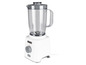 Biały blender Kenwood ze szklanym dzbanem.