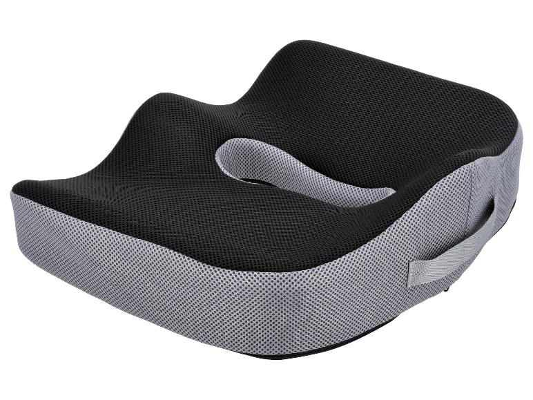 Czarno-szara ergonomiczna poduszka siedziska z oddychającą siatką