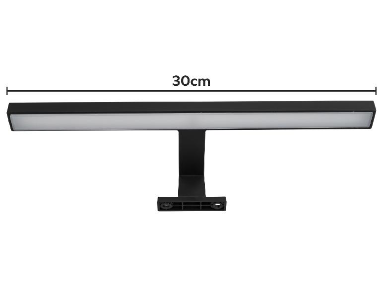 Czarna lampa ścienna LED o długości 30 cm