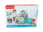 Zestaw do zabawy Fisher-Price z basenem z kulkami, tunelem i koszem do koszykówki.