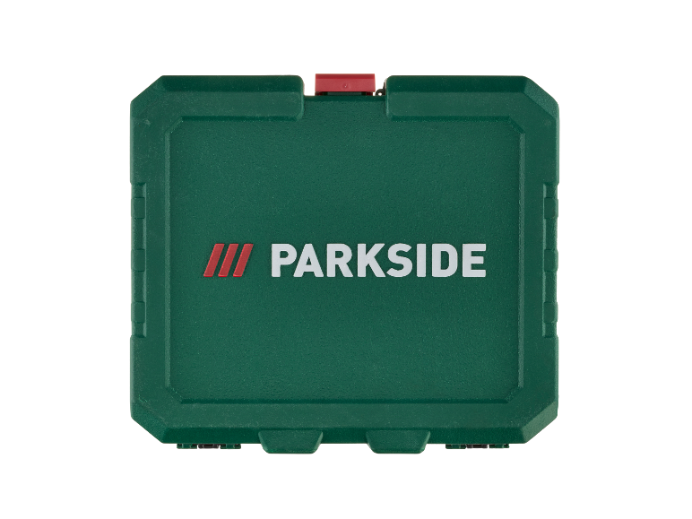 Zielona skrzynka narzędziowa Parkside.