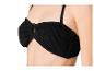 Czarny, tekstylny top bikini w stylu bandeau.