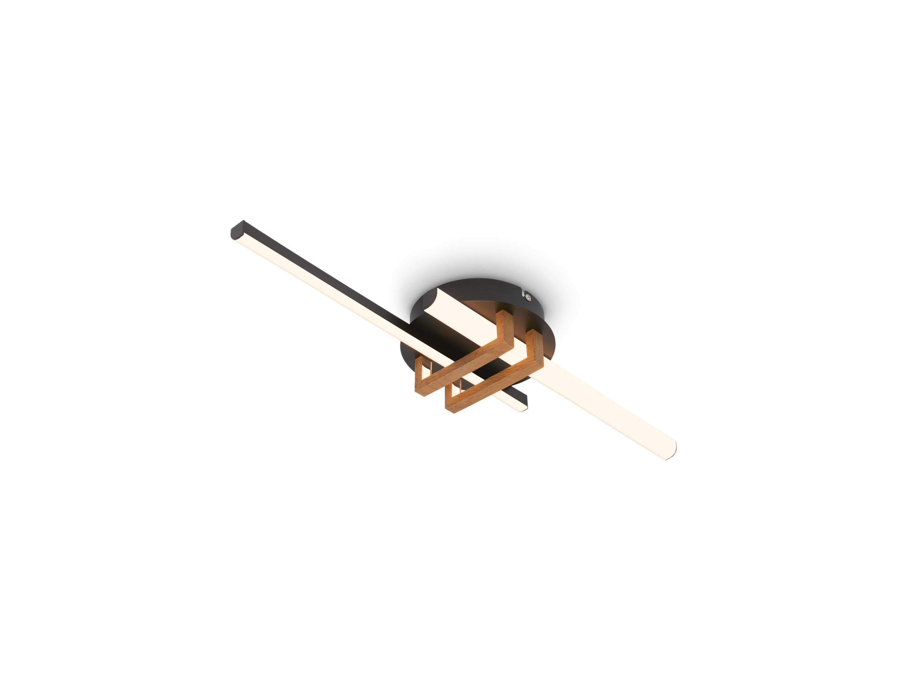 Briloner LED Lampa sufitowa z profilem narożnym (Rod of 2, Drewno, czarny)