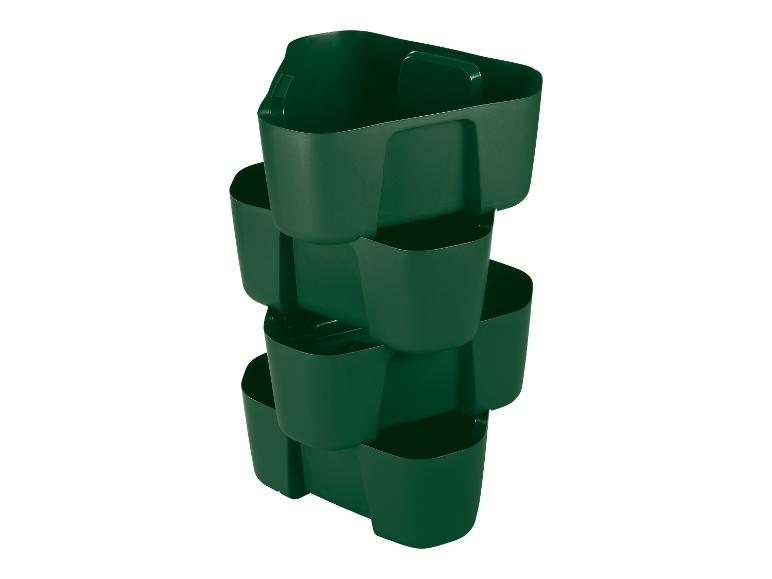 Ciemnozielona pionowa doniczka ogrodowa z wieloma ułożonymi w stos doniczkami