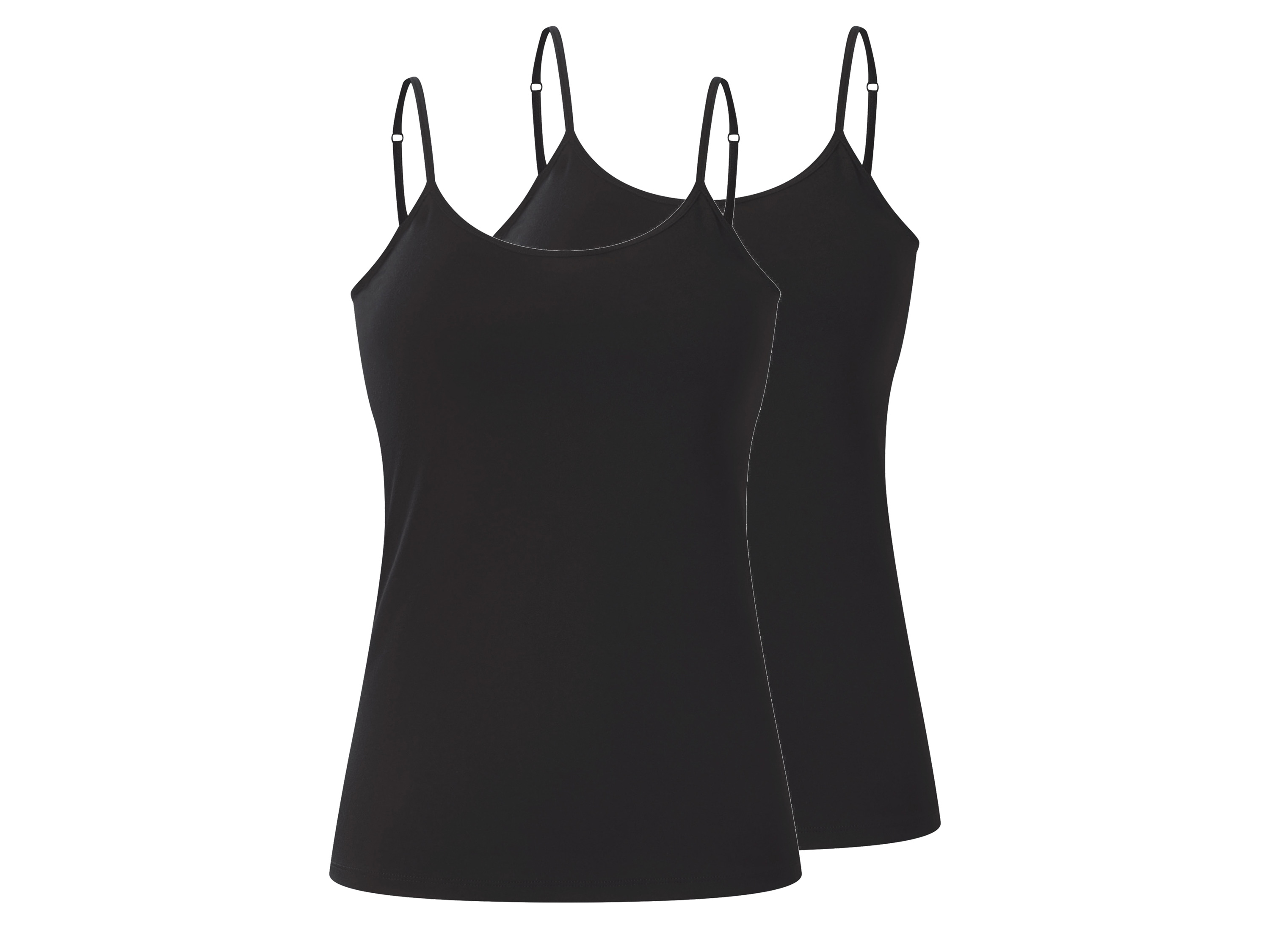 esmara® Topy damskie z bawełną na cienkich ramiączkach, 2 sztuki 