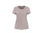 Damski T-shirt w kolorze taupe z krótkim rękawem i okrągłym dekoltem.