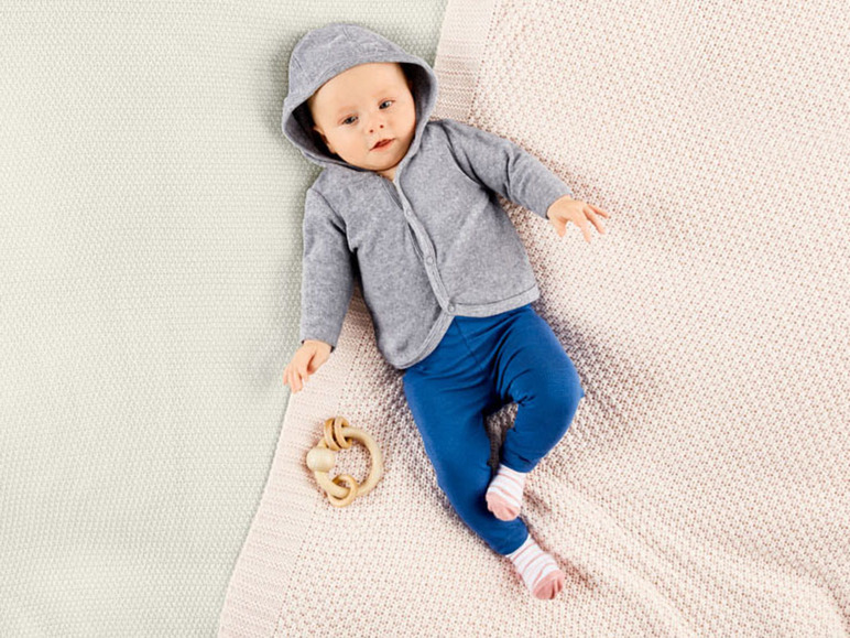 Pełny ekran: LUPILU® Bluza niemowlęca z biobawełny, zapinana, z kapturem - zdjęcie 1