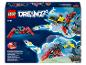 Pudełko LEGO DREAMZzz z dwoma alternatywnymi modelami czerwonego i niebieskiego pojazdu.