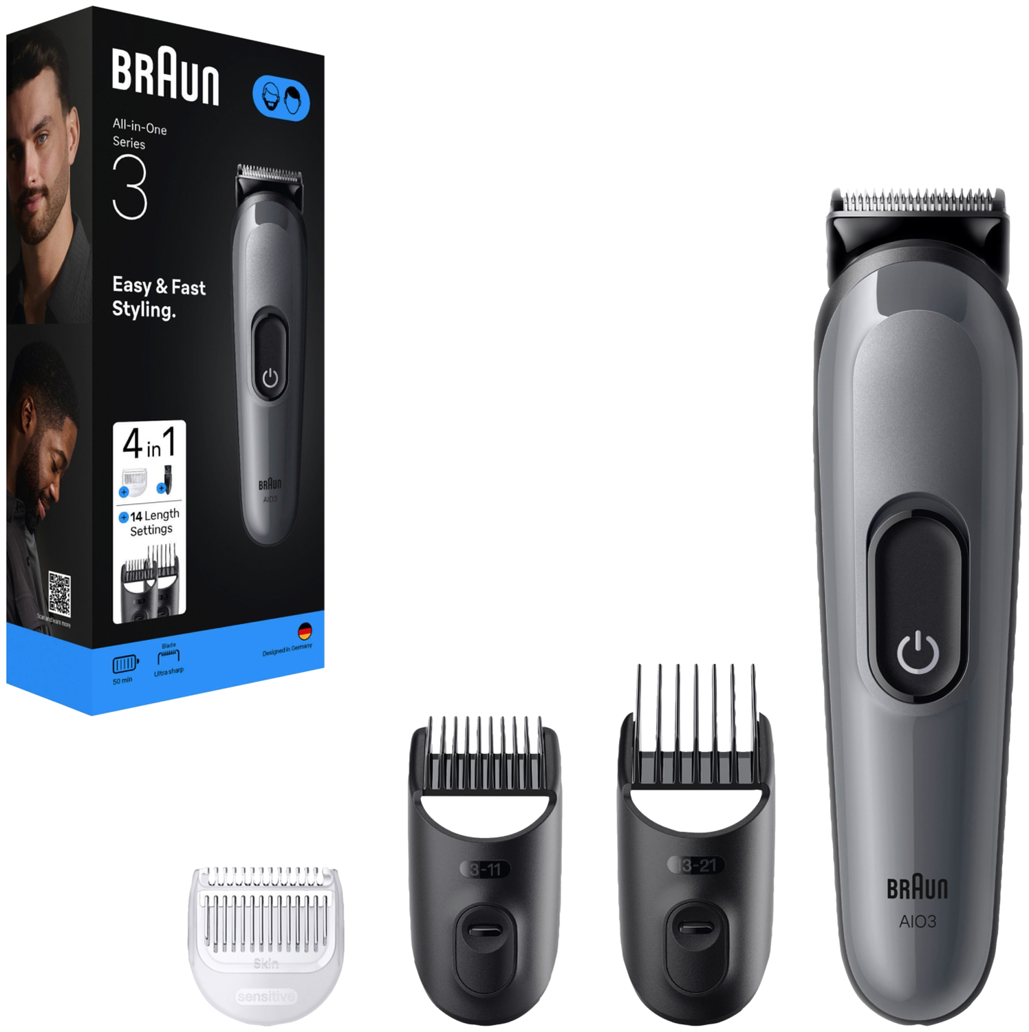 BRAUN Zestaw do pielęgnacji All-in-One Series 3, 4-in-1 »AIO3500« ultraostre ostrze