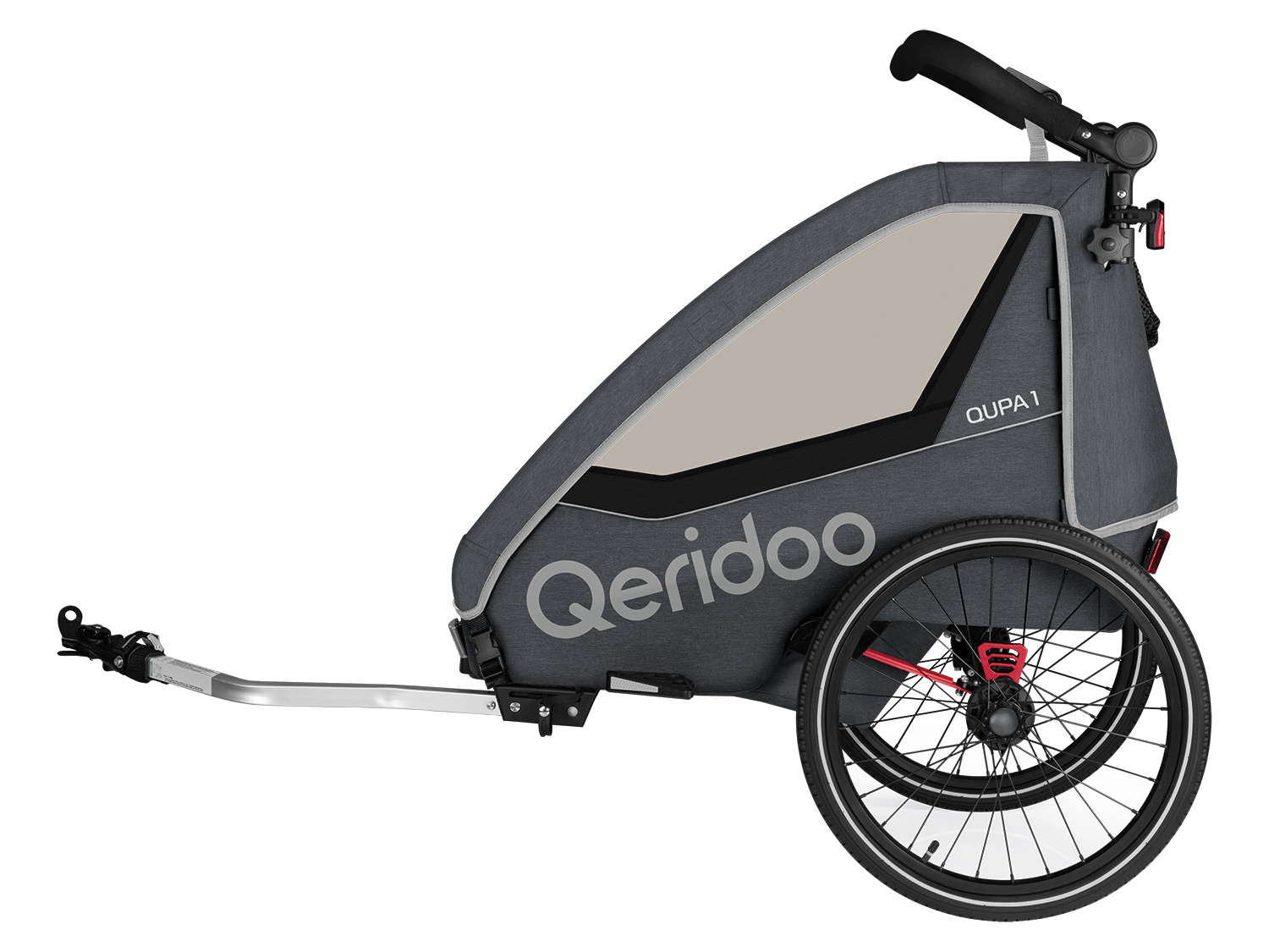 Qeridoo Przyczepka rowerowa QUPA 1 (Szary)