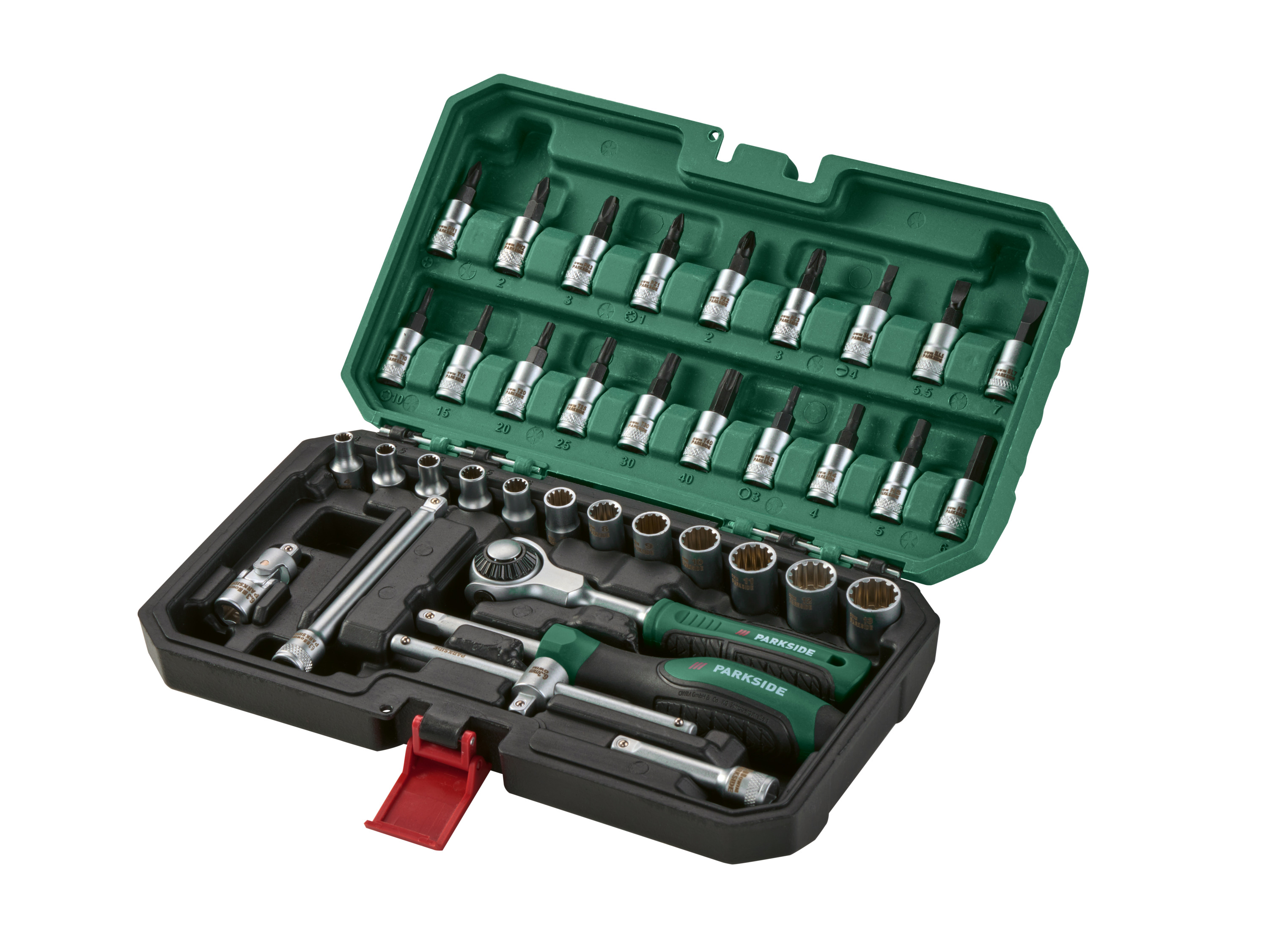 PARKSIDE® Klucze nasadowe z grzechotką z głowicą obrotową (Zestaw Roto 37 szt.)