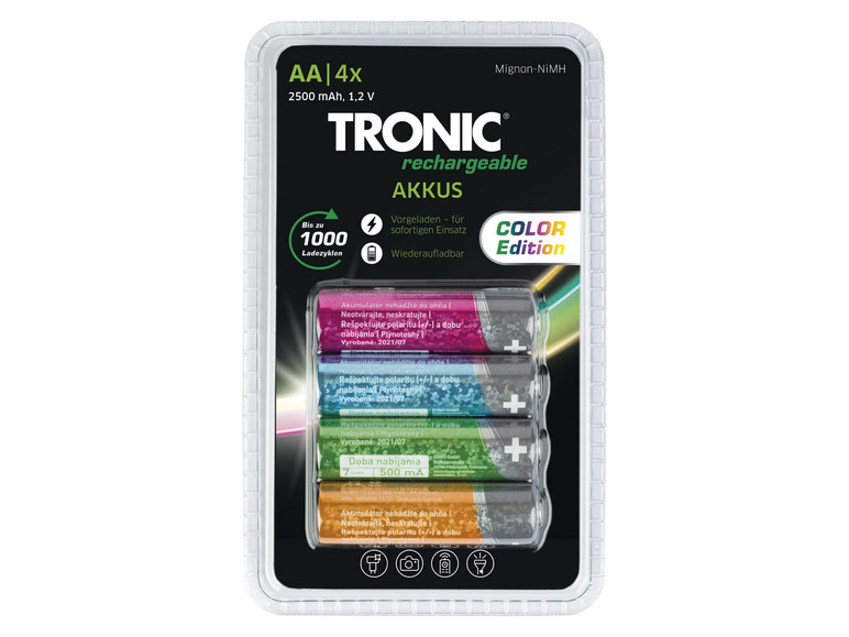 Pełny ekran: TRONIC® Akumulatorki NiMH »Ready 2 Use Color«, 4 szt. - zdjęcie 4