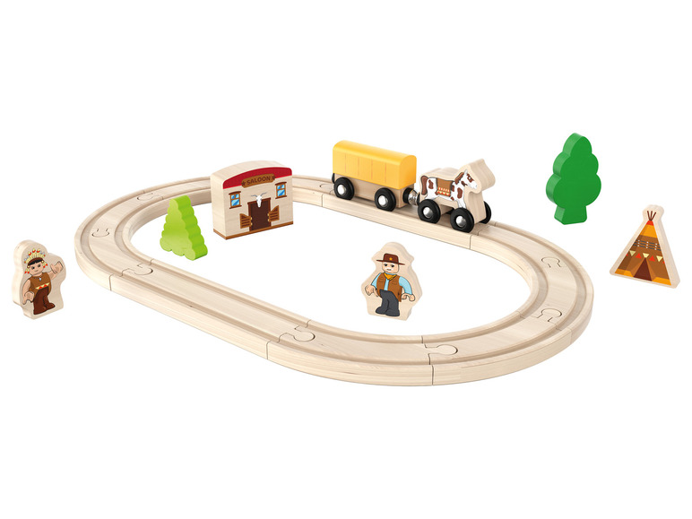 Pełny ekran: Playtive Zestaw drewnianych torów kolejowych, 18 elementów - zdjęcie 6