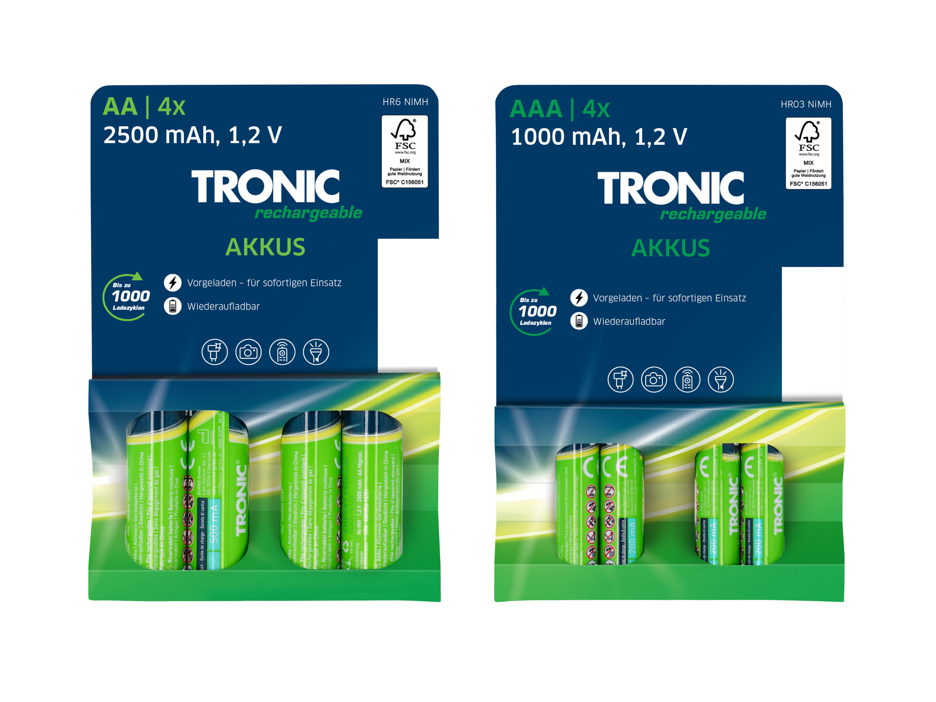 TRONIC® Akumulatorki Ni-MH Ready 2 Use, 4 sztuki
