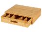 Bambusowy organizer z szufladą i przegródkami.