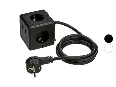 TRONIC® Przedłużacz kostka z portami USB