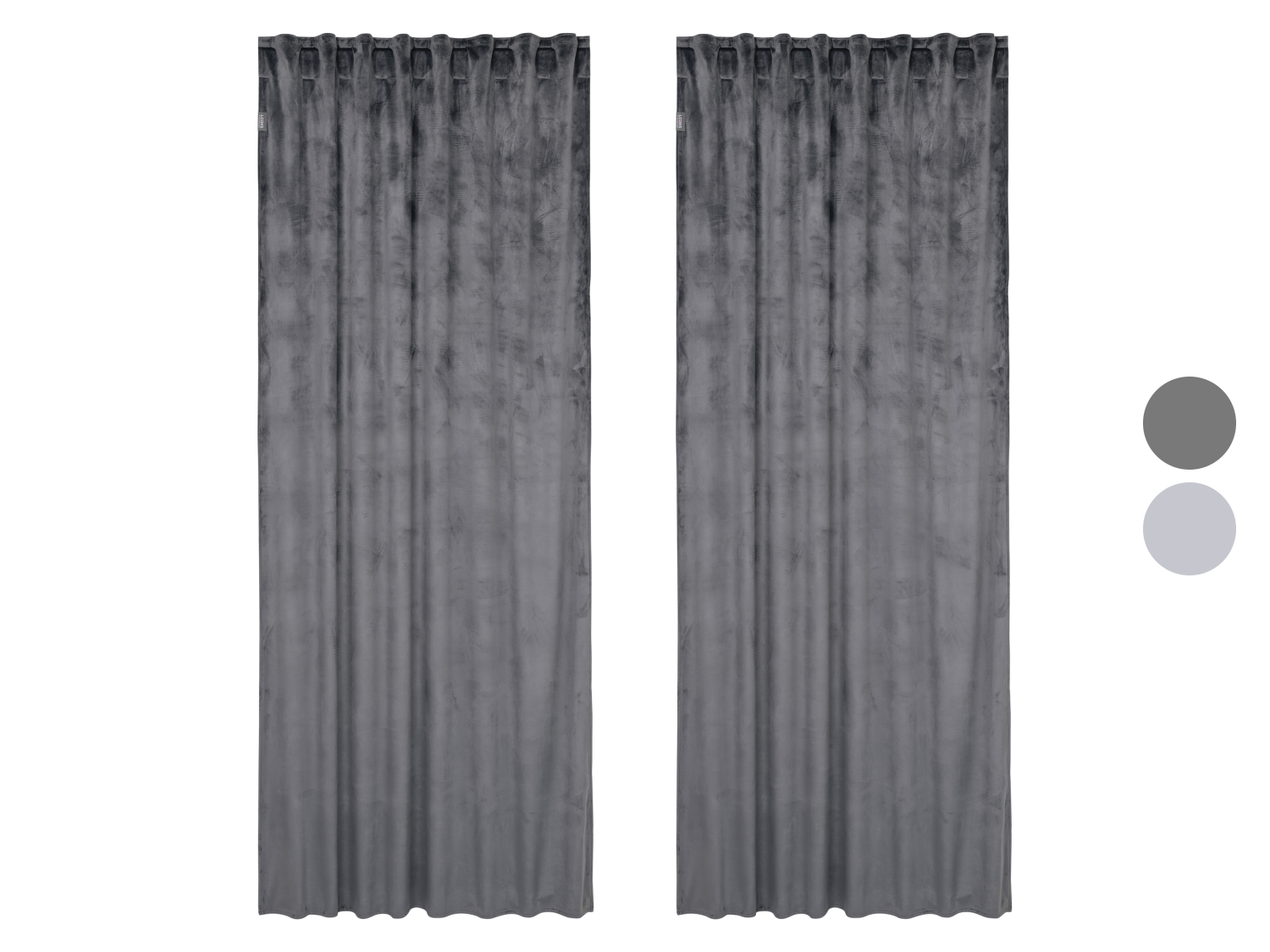 利休灰 17袋セット Komplet 2 zasłon welurowych, 135 x 245 cm | LIDL.PL