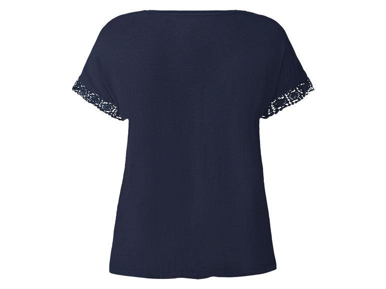 Pełny ekran: esmara® T-shirt damski z wiskozą, z ozdobną koronką - zdjęcie 4
