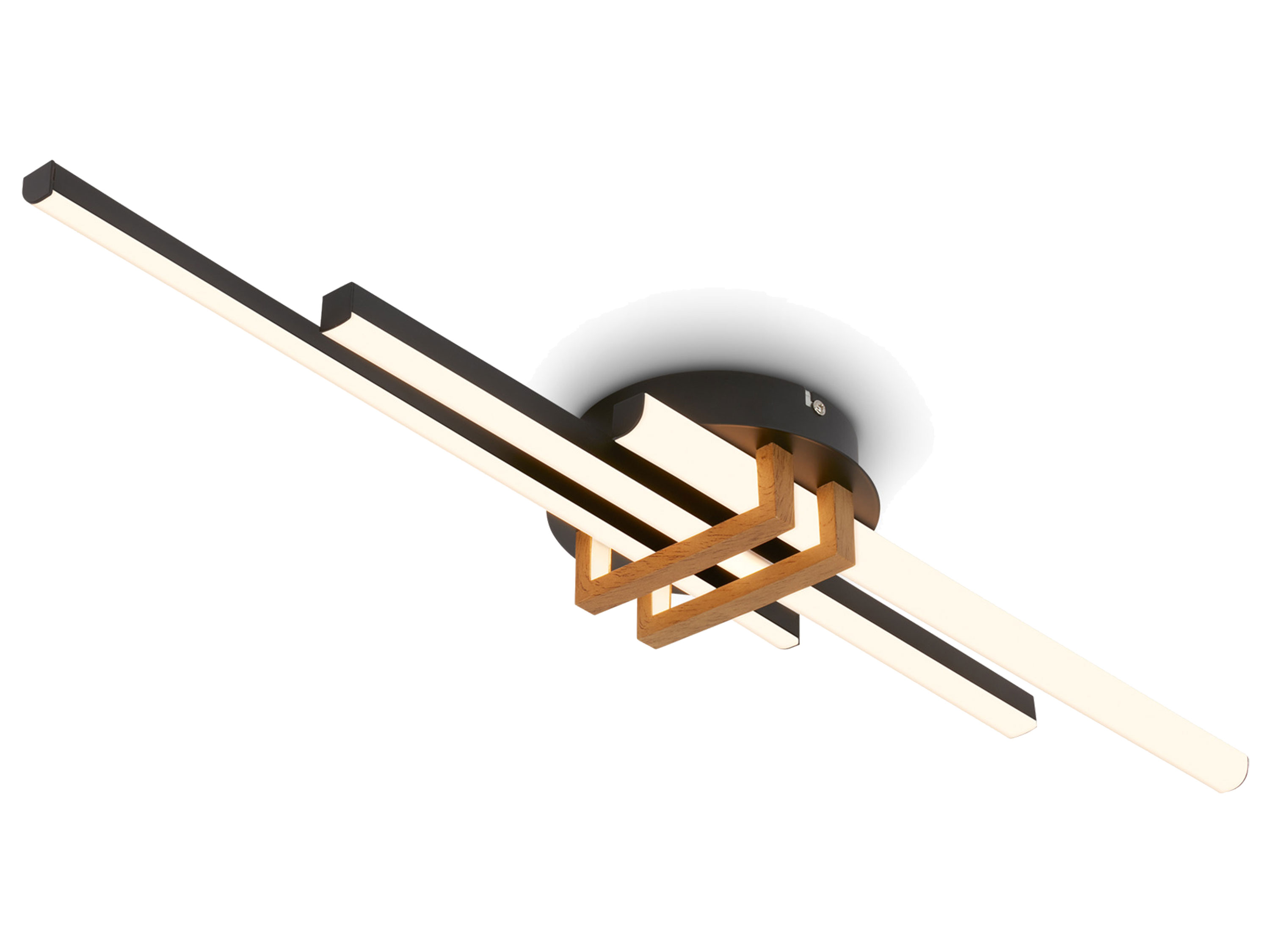 Briloner LED Lampa sufitowa z profilem narożnym (Pasek 3, Drewno, czarny)