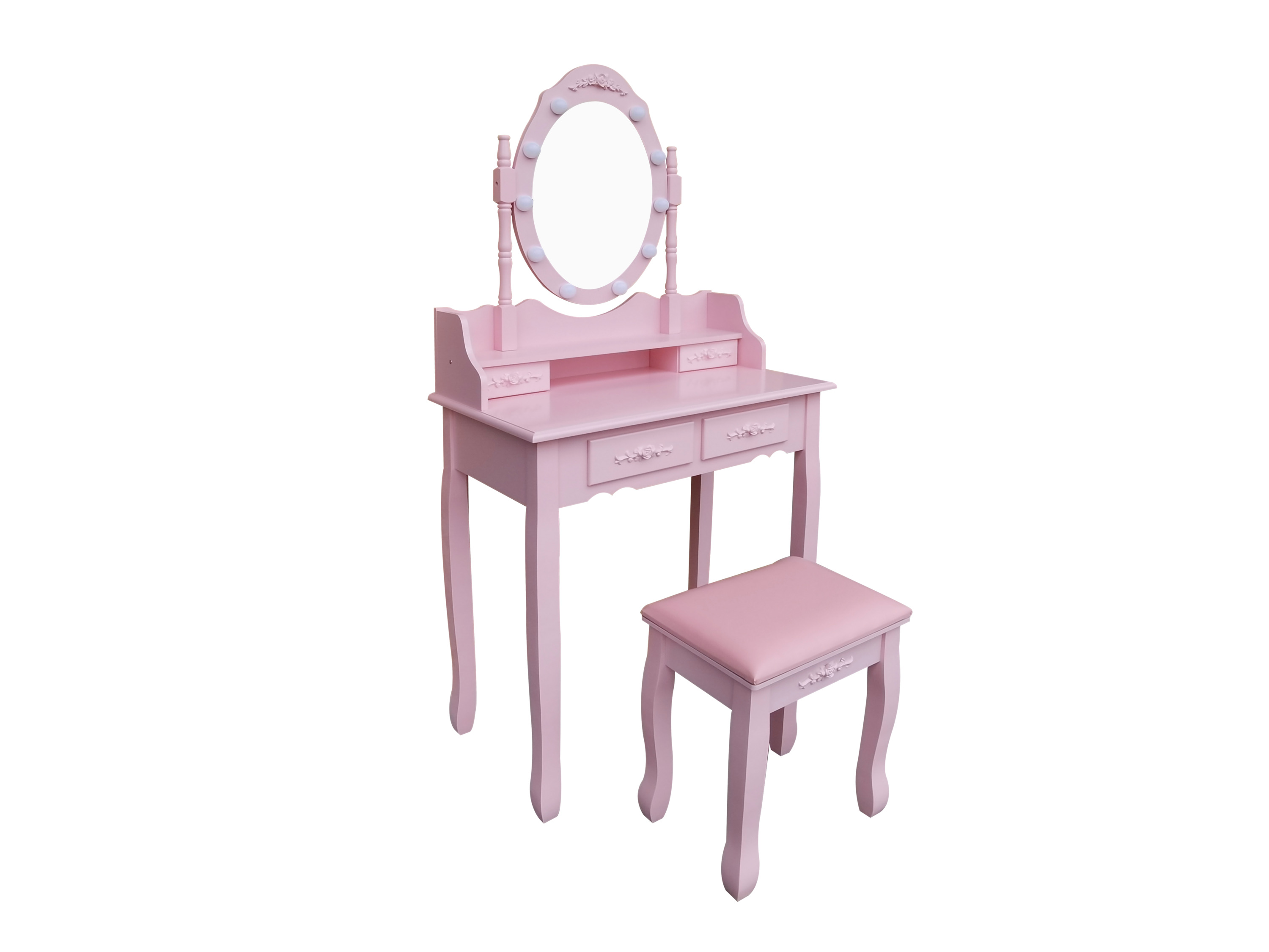 HOME DELUXE Toaletka ROSY z oświetleniem LED (Różowy)