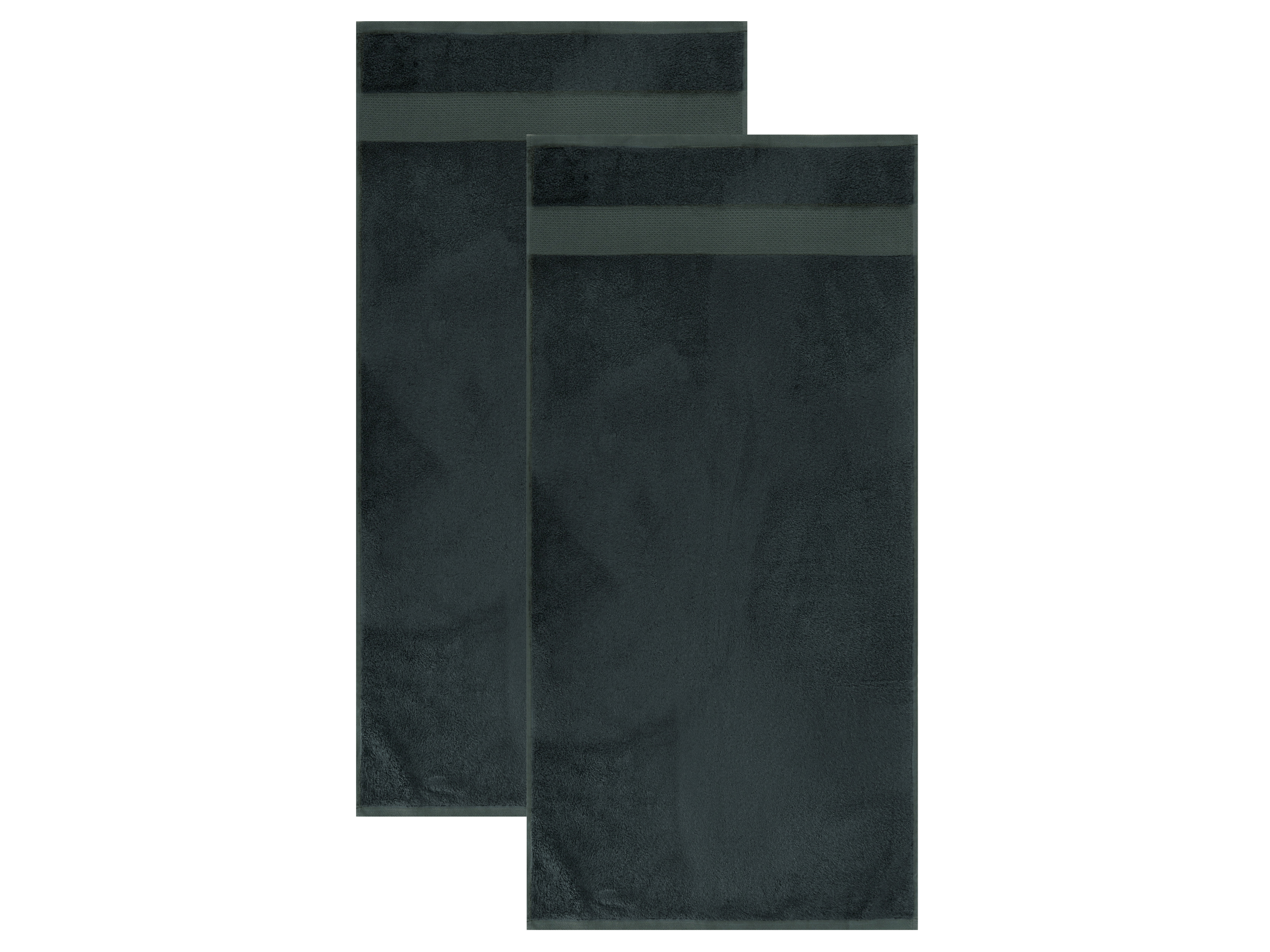 LIVARNO® Luksusowy komplet 2 ręczników kąpielowych z bawełny i wiskozy bambusowej, 50 x 100 cm (Granatowy)