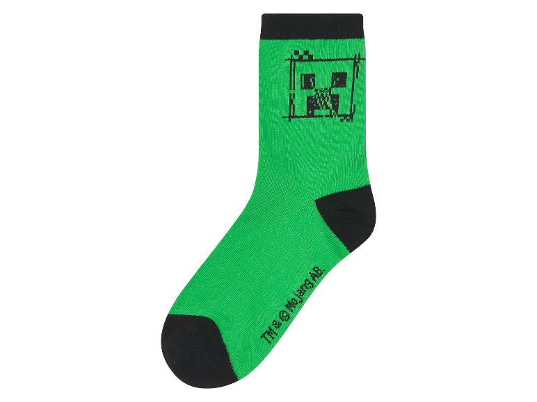Zielone skarpetki Minecraft.