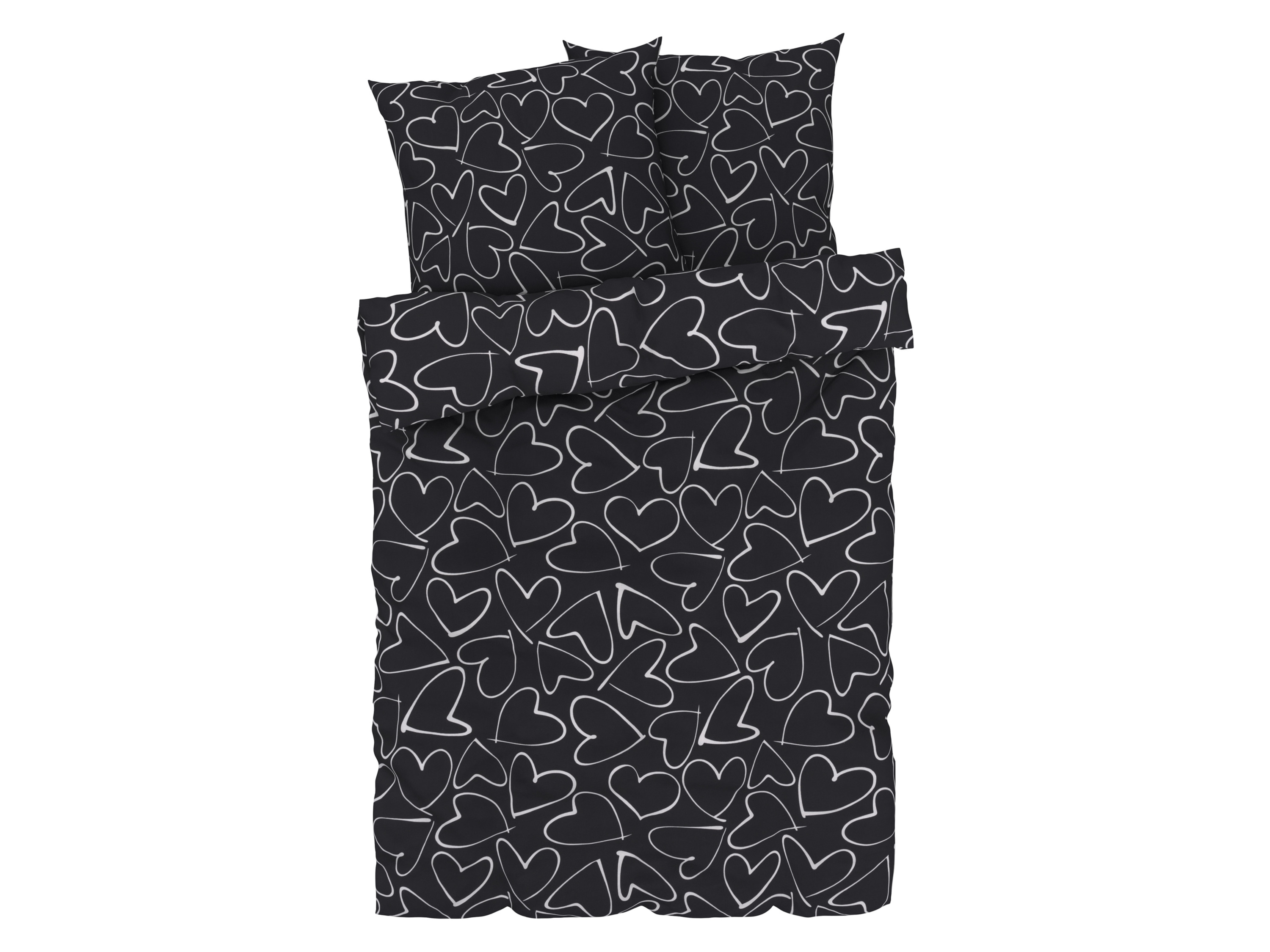 LIVARNO HOME Pościel z makosatyny Renforcé, 260 cm x 240 cm (Serca)