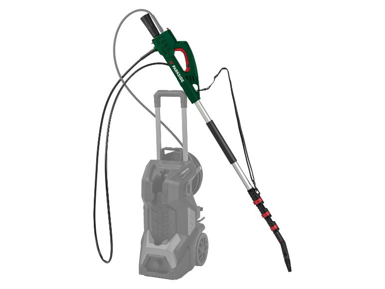 Lanca teleskopowa do myjki wysokociśnieniowej PARKSIDE z myjką ciśnieniową w tle