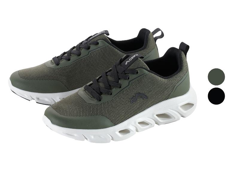 Zielone buty sportowe z białą podeszwą i czarnymi sznurówkami