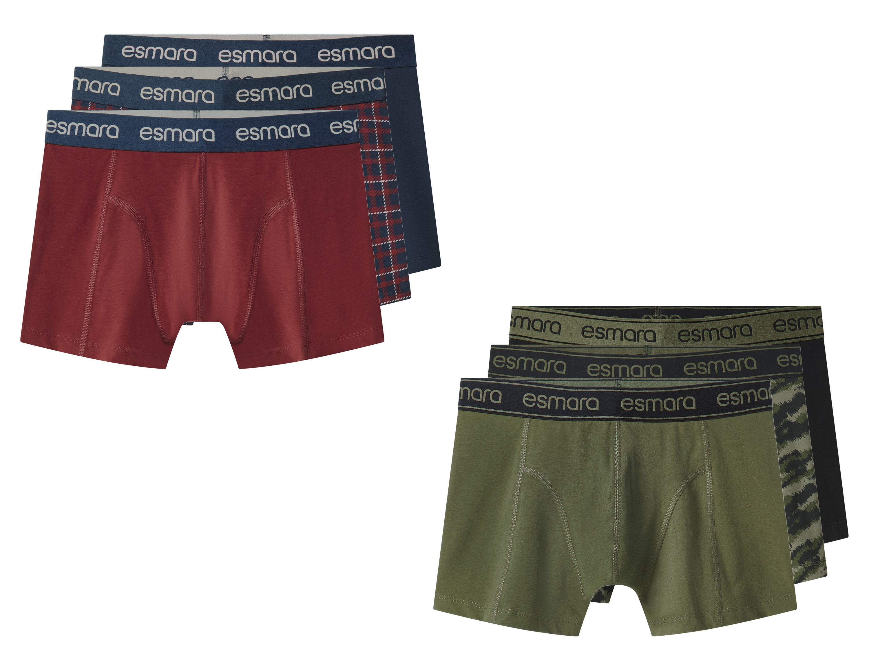 esmara Men Bokserki męskie z bawełną, 3 pary