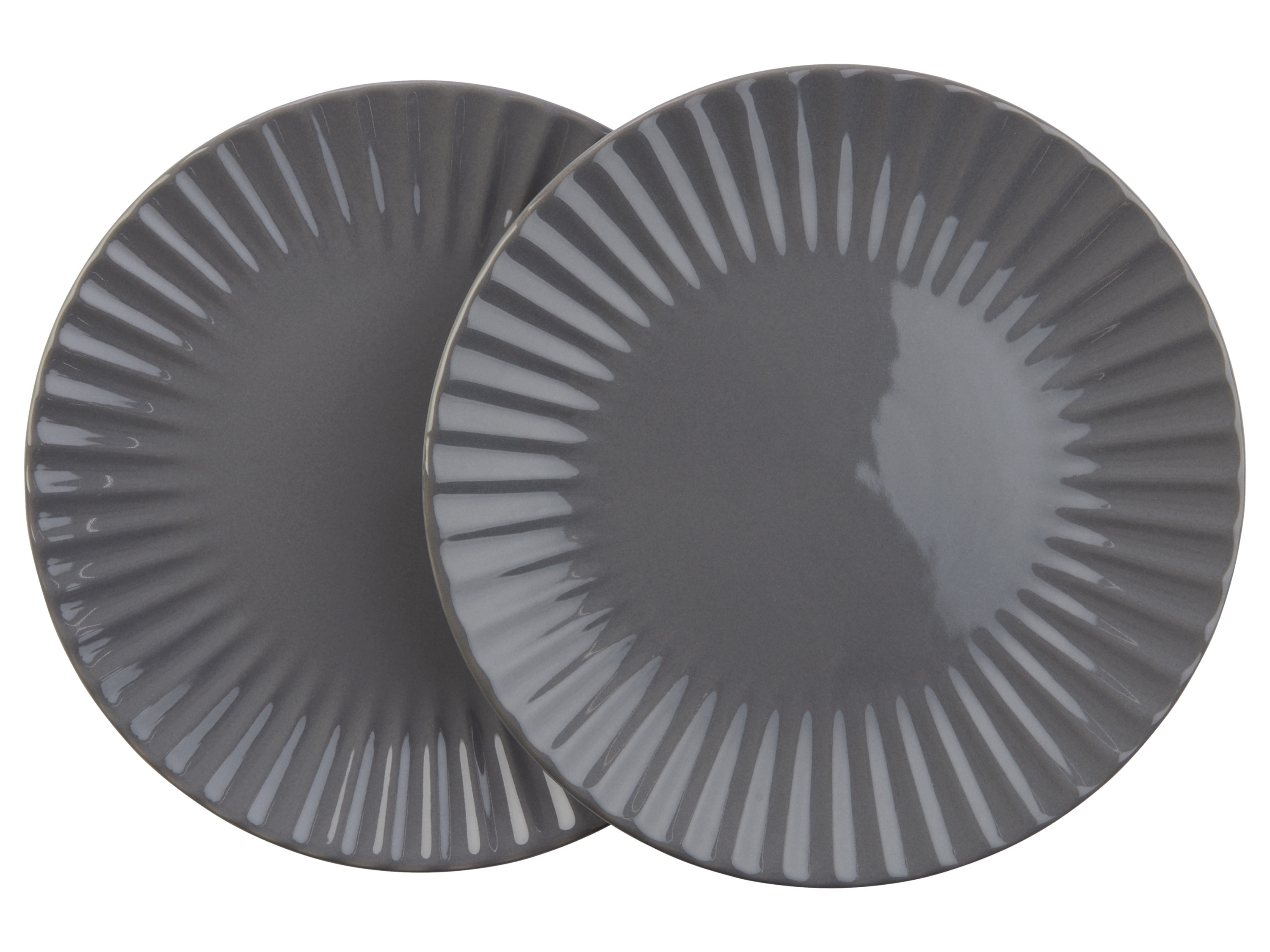 LIVARNO home Zestaw 2 kubków, miseczek lub talerzyków (Talerze, Szary)