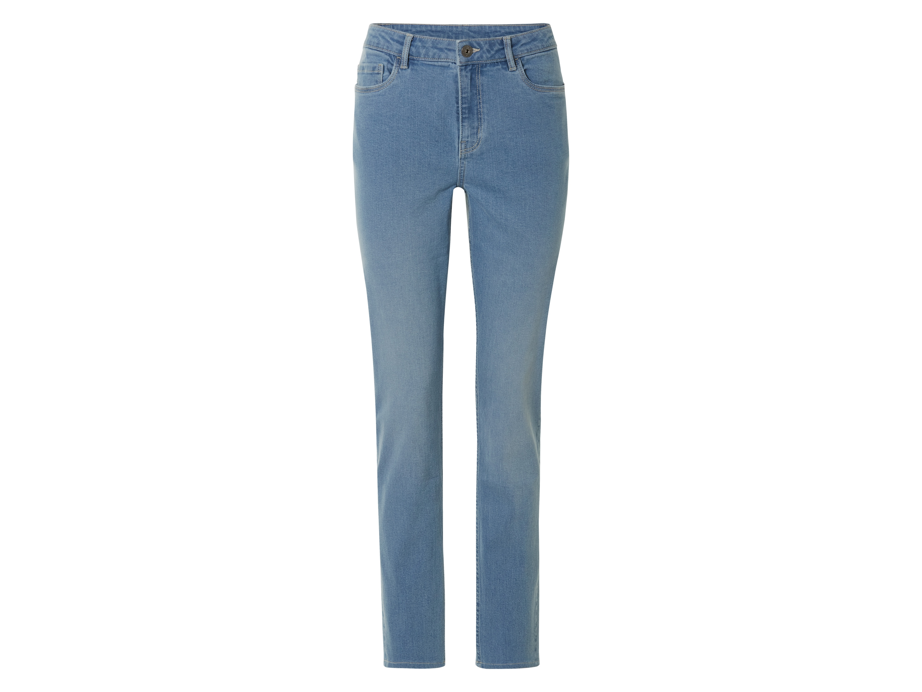 ESMARA® Damskie jeansy, Straight Fit, z wysokim stanem. (Jasnoniebieski, 34 (regularna długość))