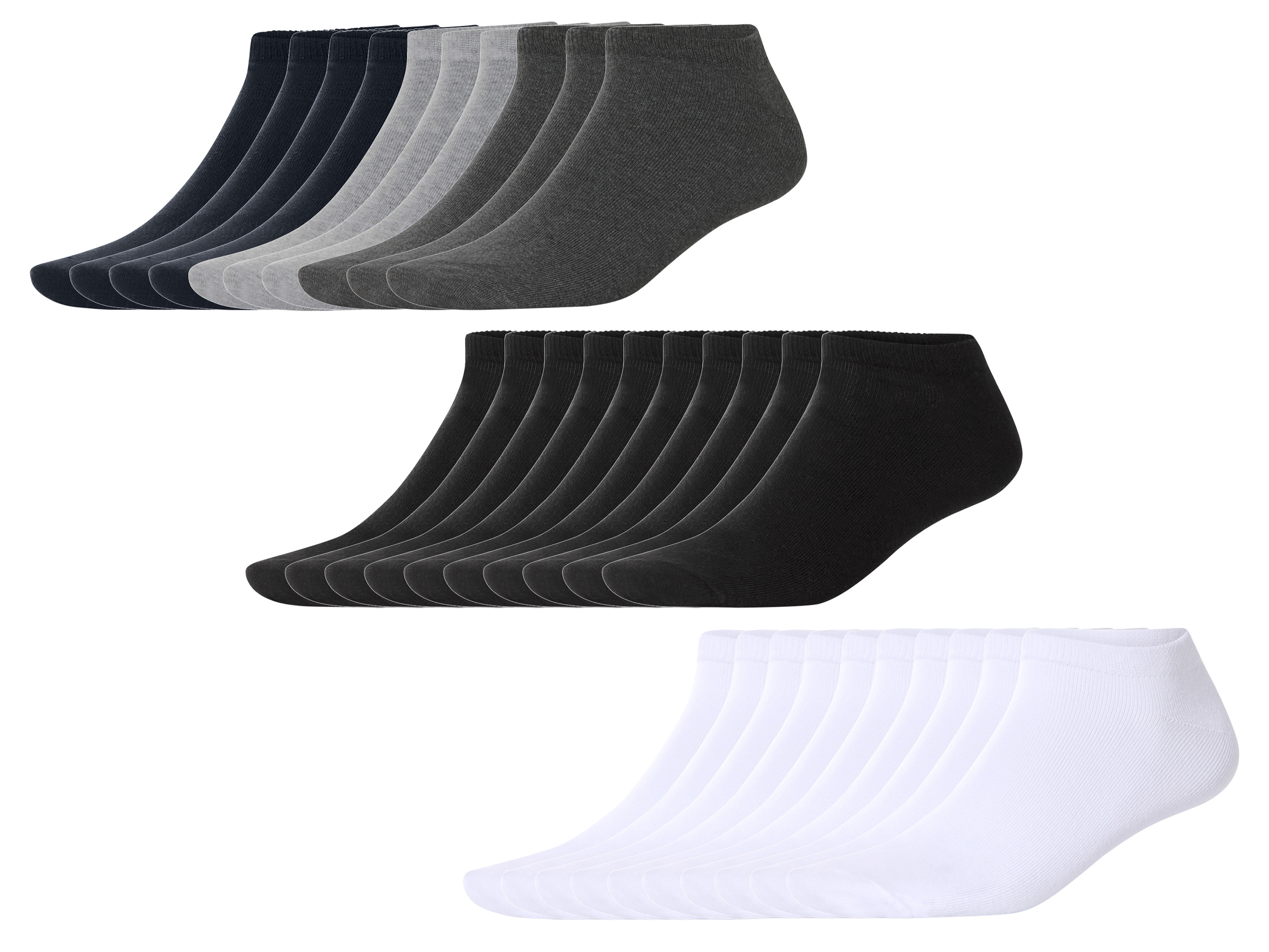 esmara Men Skarpetki stopki męskie z bawełną, 10 par