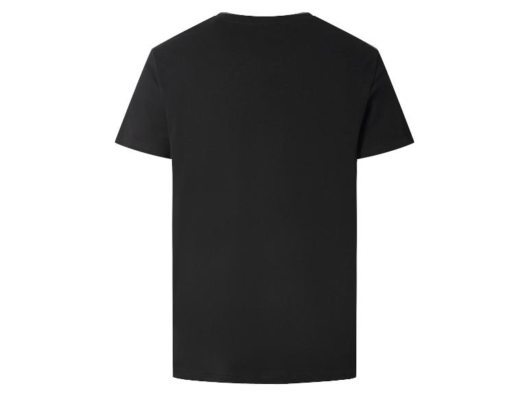 Czarny T-shirt z krótkim rękawem, widok z tyłu