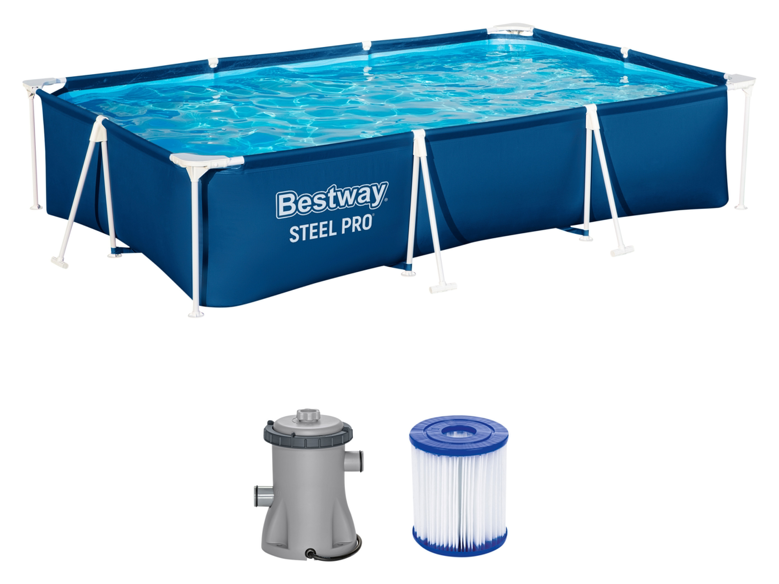 Bestway Zestaw Basen stelażowy Steel Pro™ z pompą filtrującą, 300 x 201 cm