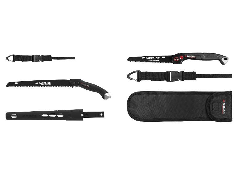 Piły składane Parkside Performance z etui i akcesoriami.