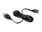 Czarny kabel USB-A do USB-C do ładowania i transmisji danych, zwinięty na środku.