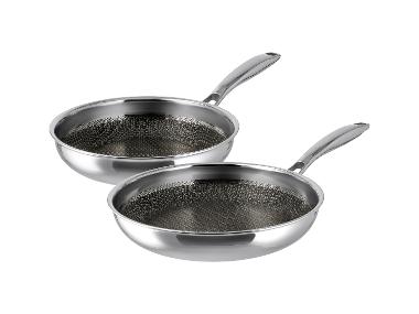 SILVERCREST® Zestaw 2 patelni premium ze stali nierdzewnej, Ø24 i Ø28 cm