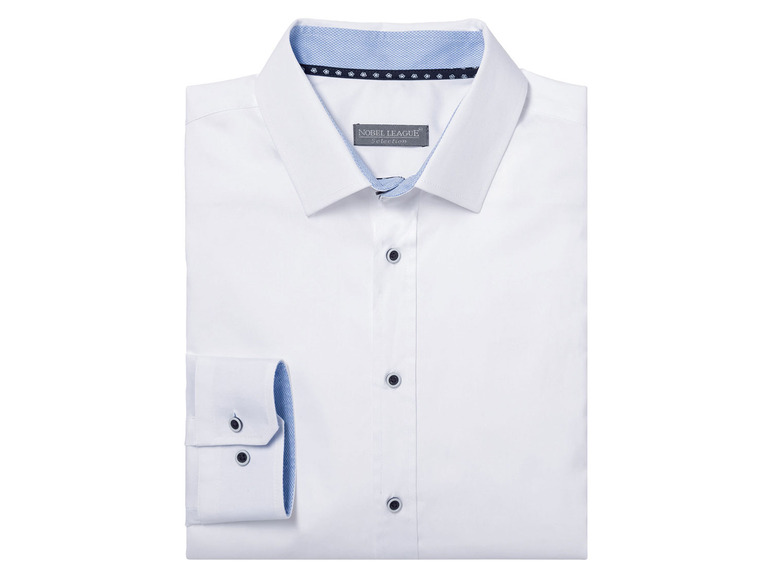 Pełny ekran: NOBEL LEAGUE® Koszula biznesowa męska, super slim fit, biała - zdjęcie 3