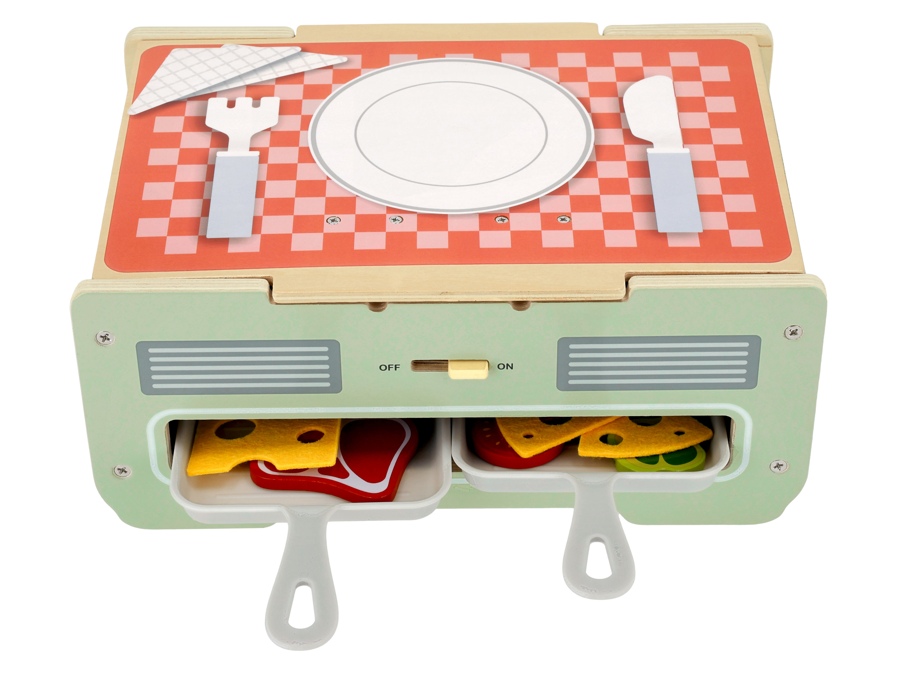 LUPILU® Drewniany grill stołowy lub piekarnia  (Grill stołowy 2w1)