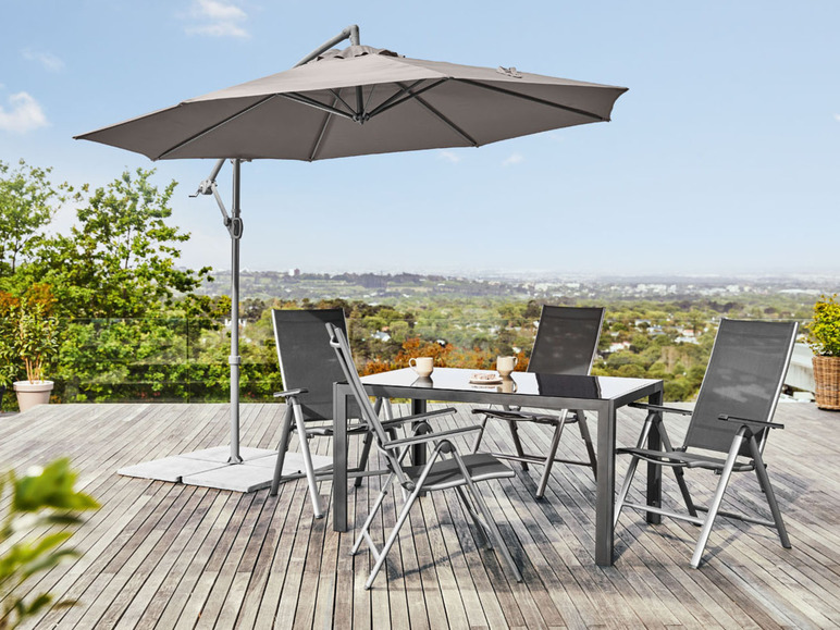 Pełny ekran: LIVARNO home Aluminiowy stół ogrodowy Houston, 140 x 90 cm, z obracanym blatem, srebrny - zdjęcie 15