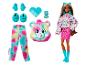 Lalka Barbie Care Bears z ubraniami, akcesoriami i pluszowym misiem.