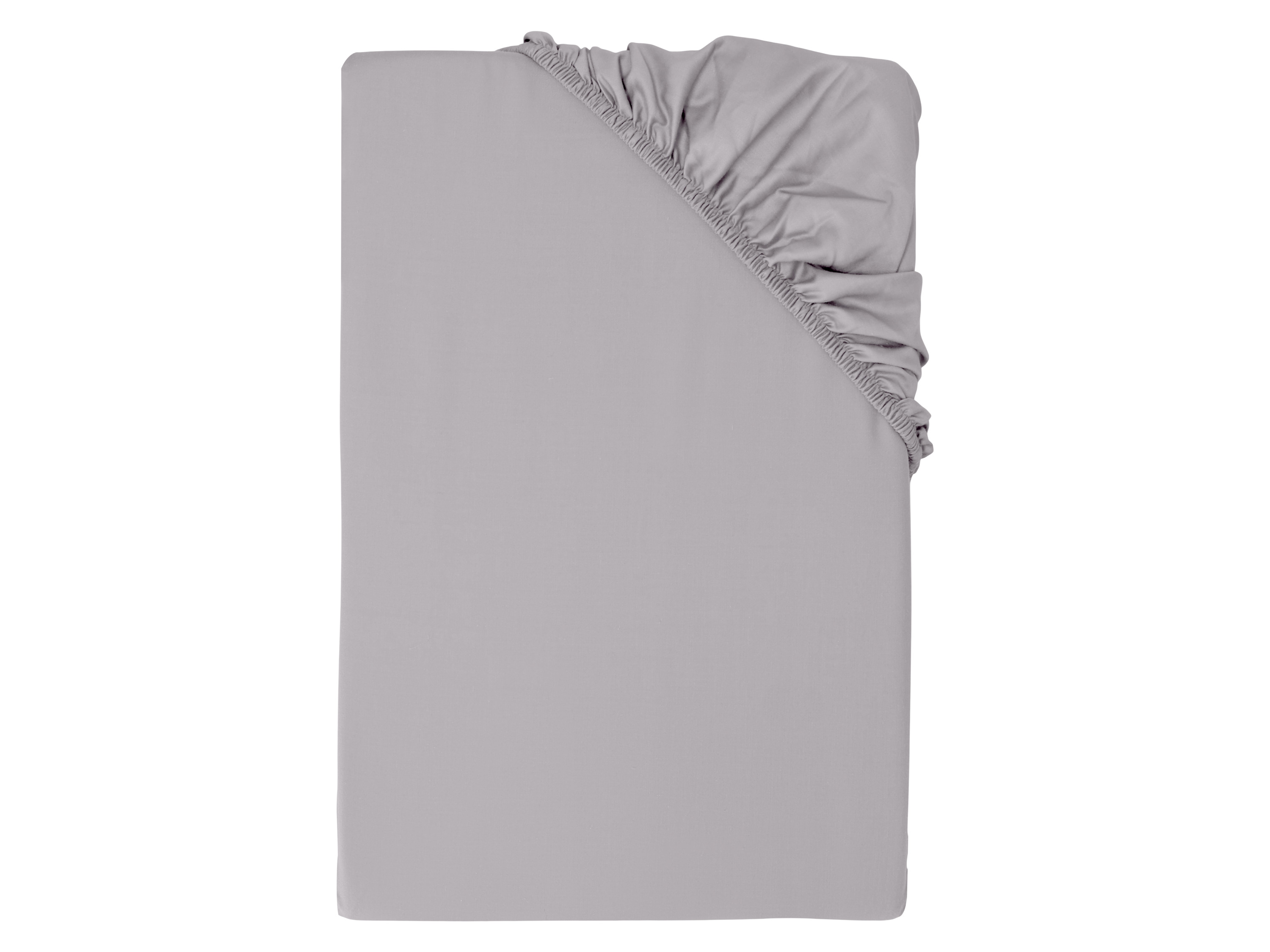 LIVARNO® Luksusowe prześcieradło satynowe z bawełny i wiskozy bambusowej z gumką, 180-200 x 200 x 27cm (Szary)