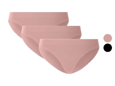 ESMARA® Majtki z koronką bezszwowe damskie, 3 sztuki
