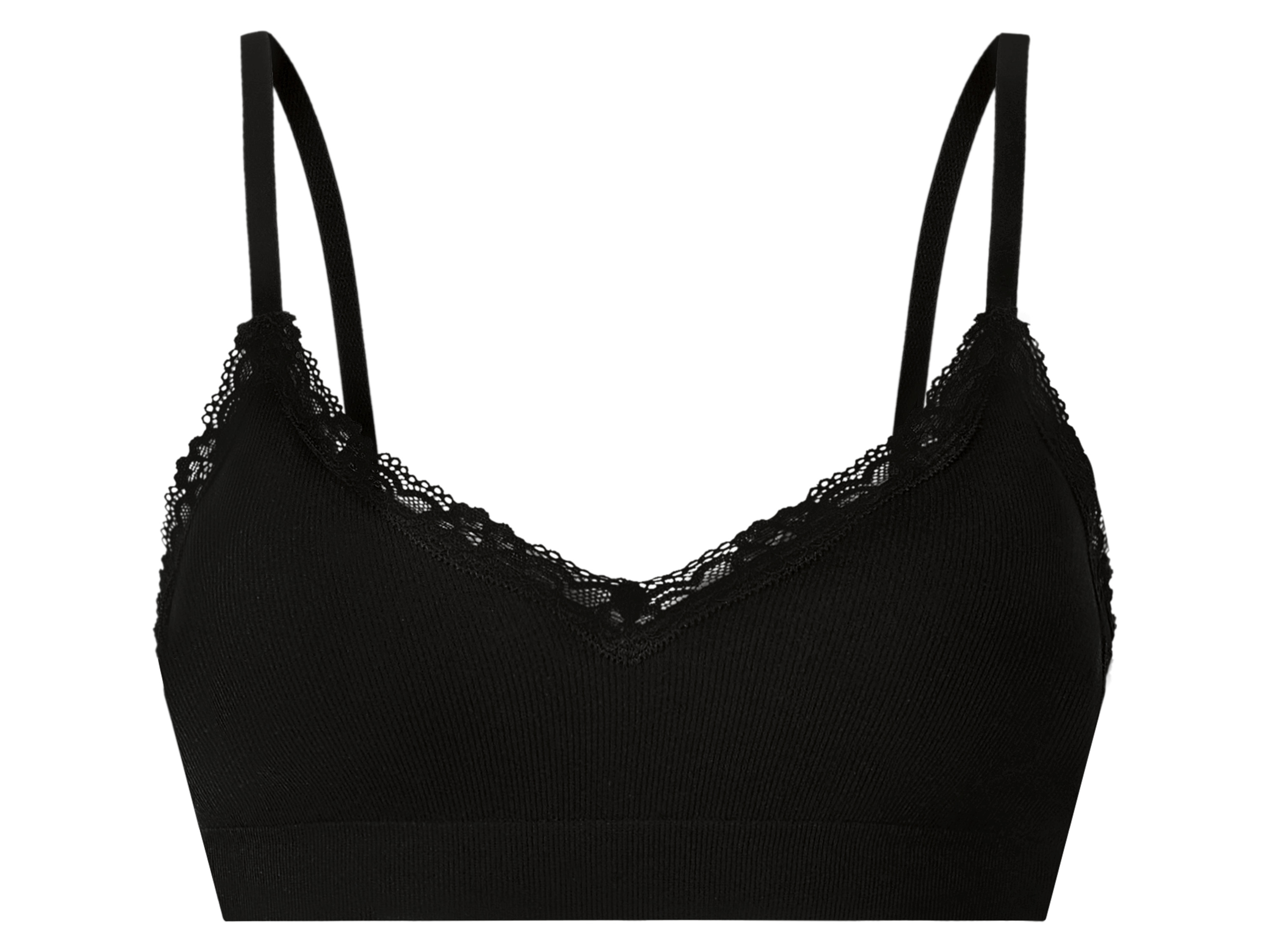 ESMARA® Biustonosz damski typu bustier z koronką (Czarny, L(44/46))