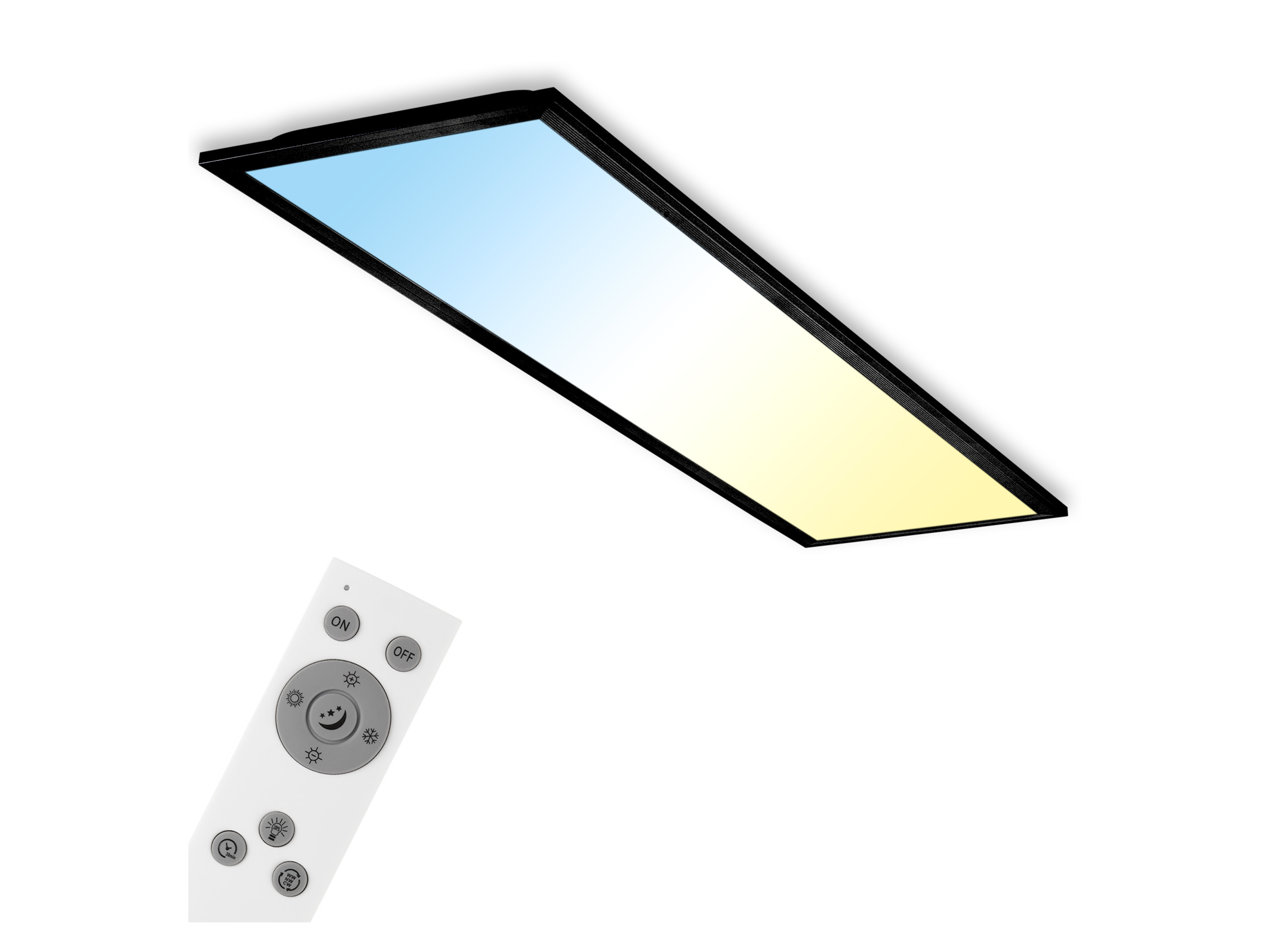 Briloner Panel LED sufitowy, ściemnialny, sterowanie temperaturą barwową 1 x 0,25m (Czarny)