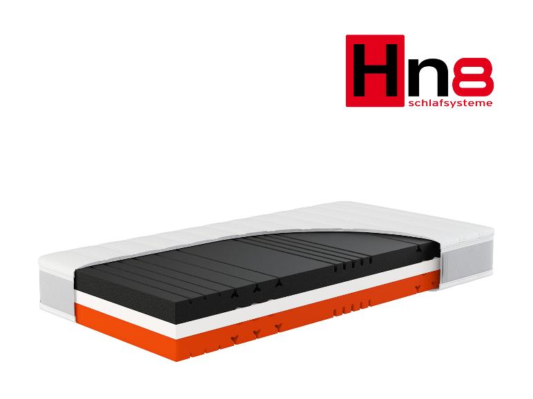 Materac Hn8 Schlafsysteme z widocznymi warstwami i logo.
